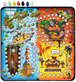 Игра настольная 10 в 1 Кубикрафт пиксельное приключение